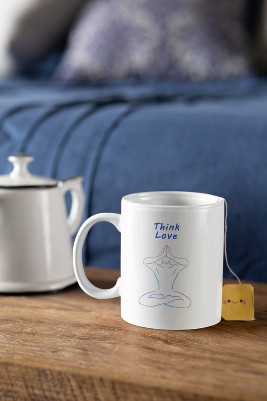 Think, Speak, Live Love 11 oz White Ceramic Mug