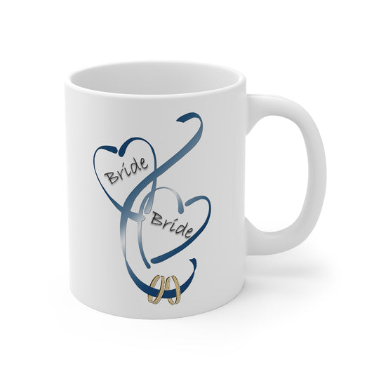 Bride Bride 11oz White Mug (Dk Blue)