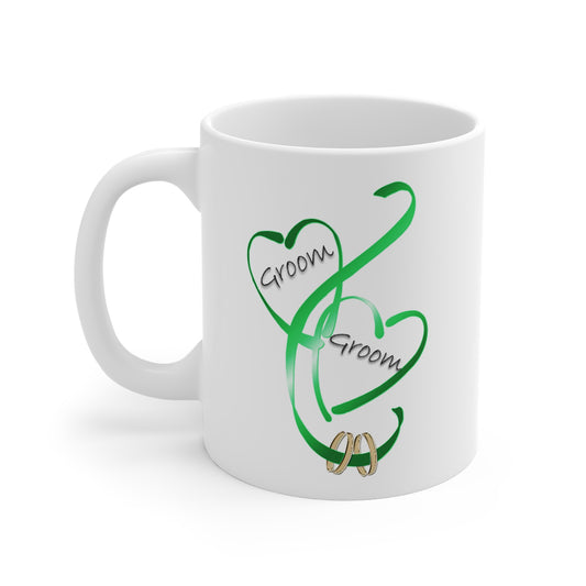 Groom Groom 11oz White Mug (Green)