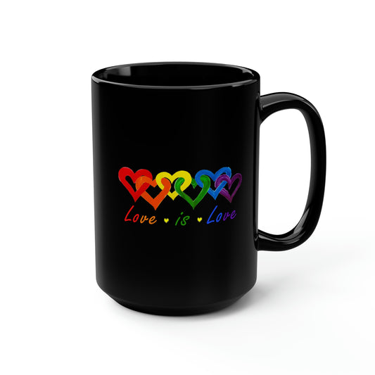 Love Is Love 15oz Black Ceramic Mug