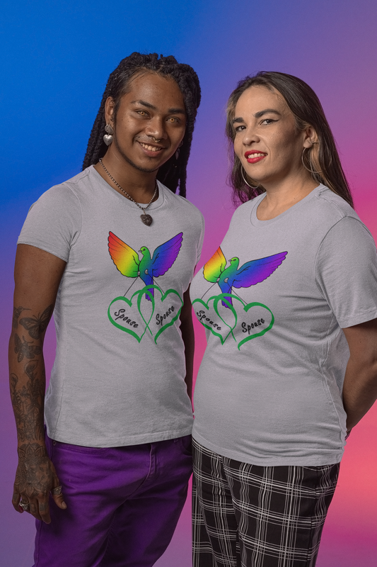 Rainbow Bird & Hearts - Spouse Spouse (Green)